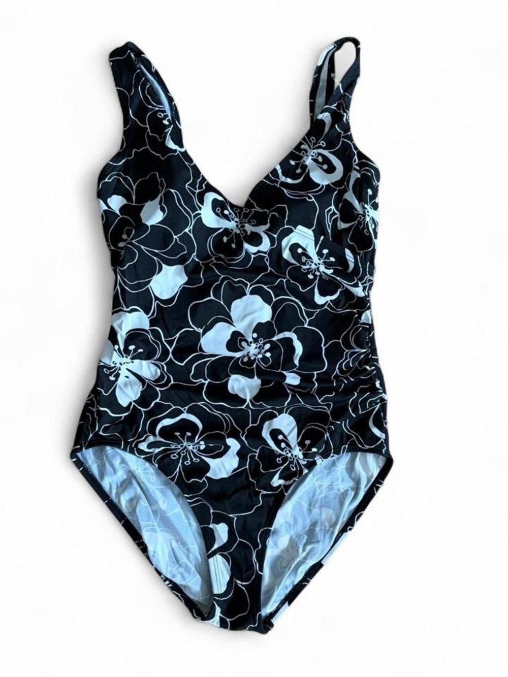 Islander black & white floral one piece swimsuit  swimwear summer Size 6